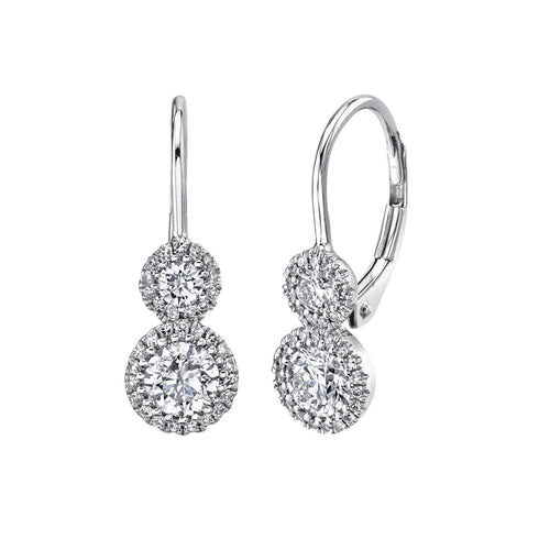 Eden 0.96ct-ctr(Round) 0.18ct-Side Diamond Earring - 1