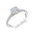 Round Diamond Hidden Halo Pavé Engagement Ring in White Gold - 1
