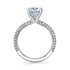 Round Brilliant Engagement Ring with Triple Row Micro-Pavé Band - 2