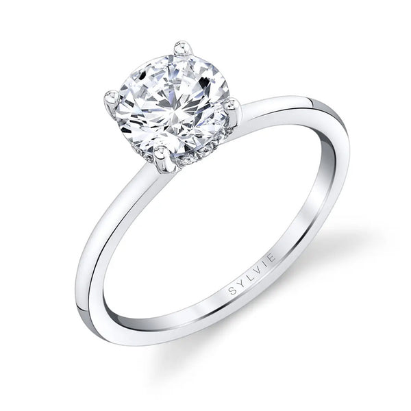 White Gold Round Diamond Solitaire Engagement Ring - 1