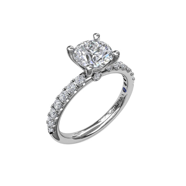 Classic Pave Round Cut Engagement Ring - 1