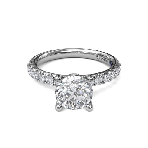 Classic Pave Round Cut Engagement Ring - 3