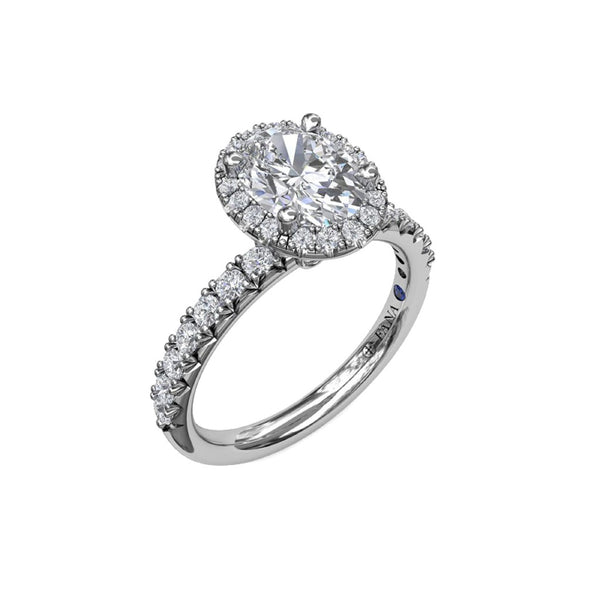 Classic Diamond Halo Engagement Ring with a Gorgeous Side Profile - 1