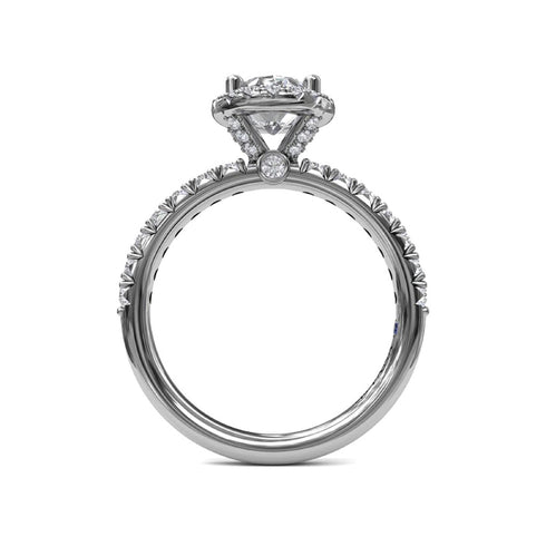 Classic Diamond Halo Engagement Ring with a Gorgeous Side Profile - 2