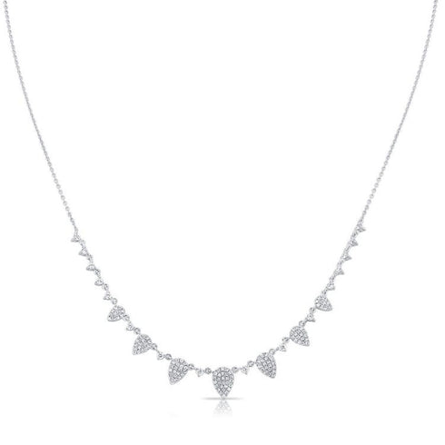 Diamond Pear Station Necklace - 1