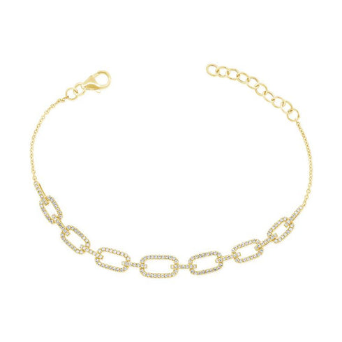 Diamond Paperclip Link Chain Bracele - 1