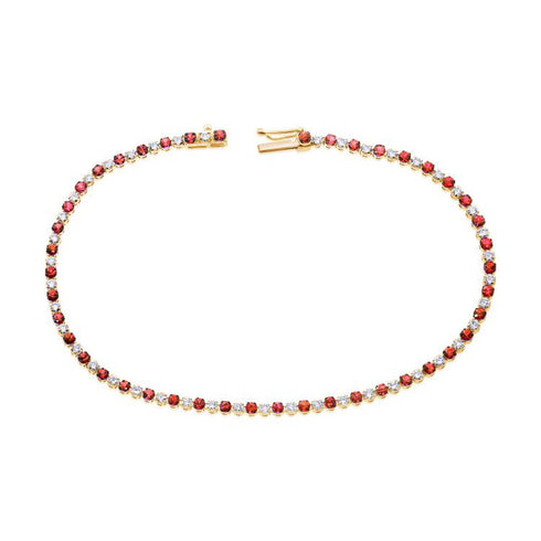 Ruby And Diamond Tennis Bracelet - 1