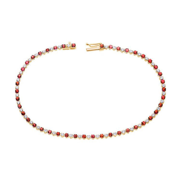 Ruby And Diamond Tennis Bracelet - 1