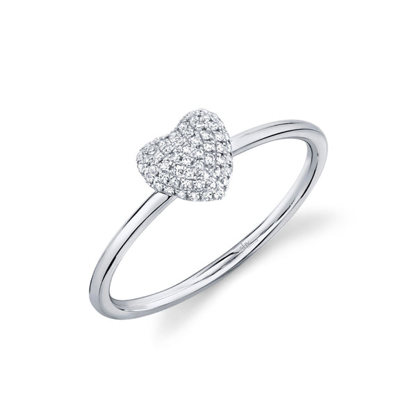 Kate 0.11ct Diamond Pave Heart Ring - 1