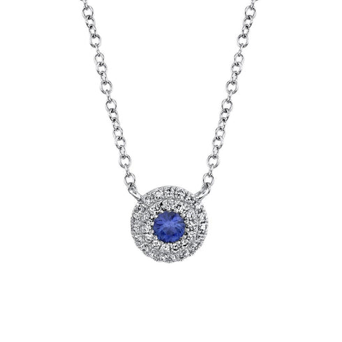 Eden 0.10ct Diamond & 0.12ct Blue Sapphire Necklace - 1