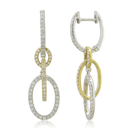 14k Gold & Diamond Link Drop Earrings- 0.67 ct. - 1
