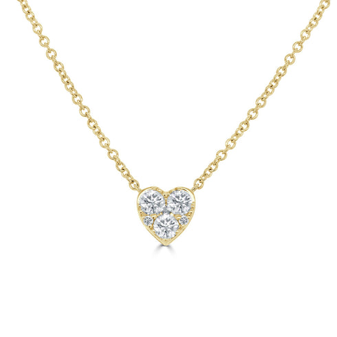 14k Gold & Diamond Heart Necklace- 0.35 ct. - 1
