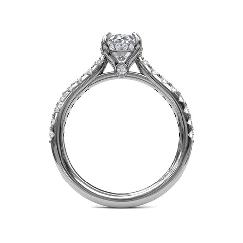 Classic Oval Cut Solitaire With Hidden Halo - 2