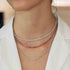 Rose Gold Pink Sapphire Tennis Necklace - 3