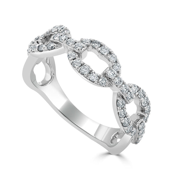 14k Gold & Diamond Link Ring - 0.47 ct - 1