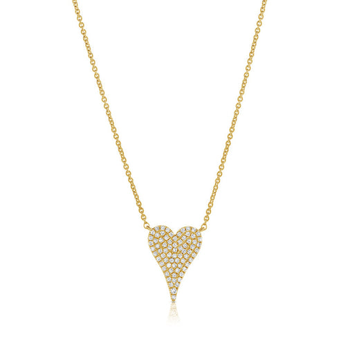 14k Gold & Diamond Heart Necklace-0.20ct. - 1