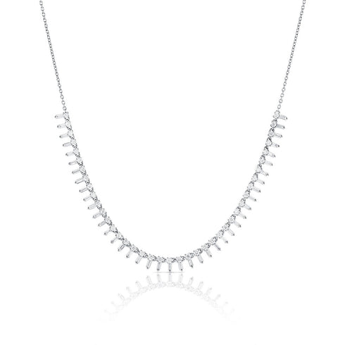 14k Gold & Diamond Baguette Choker Necklace - 1.30ct - 1