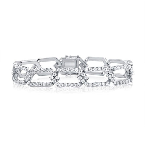 Diamond Paperclip Link Bracelet - 1
