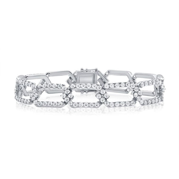 Diamond Paperclip Link Bracelet - 1