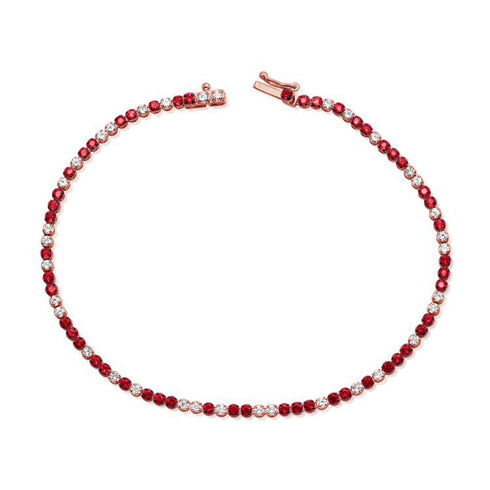 Ruby And Diamond Tennis Bracelet - 1