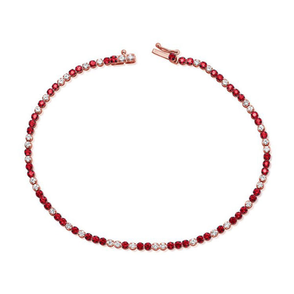 Ruby And Diamond Tennis Bracelet - 1