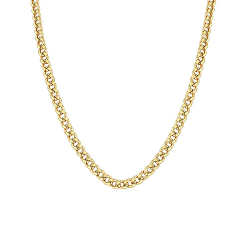 14k Gold Medium Curb Chain Necklace - 1