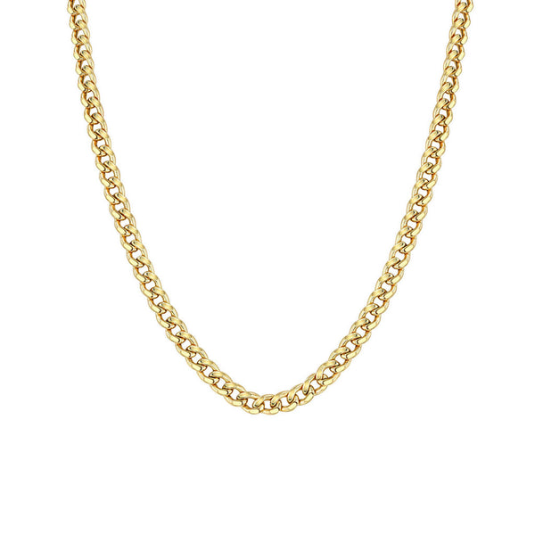 14k Gold Medium Curb Chain Necklace - 1