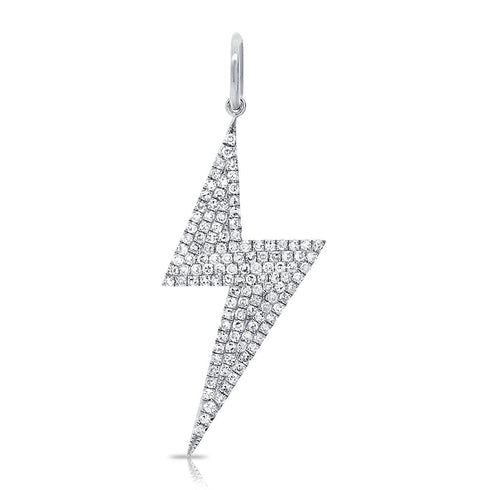 14k Gold & Diamond Lightning Bolt Charm- 0.41 ct. - 1