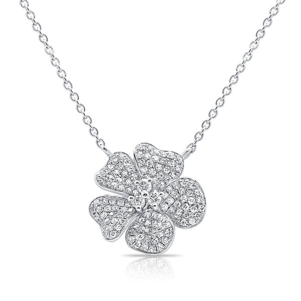 14k Gold & Diamond Flower Necklace - 0.40ct - 1