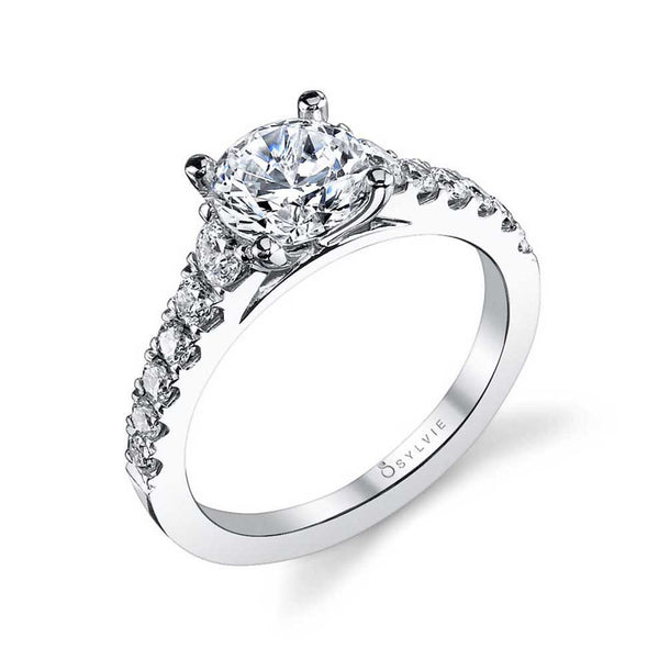 Round Cut Classic Diamond Engagement Ring - Luna - 1