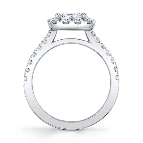 Princess Cut Classic Halo Engagement Ring - Jacalyn - 2
