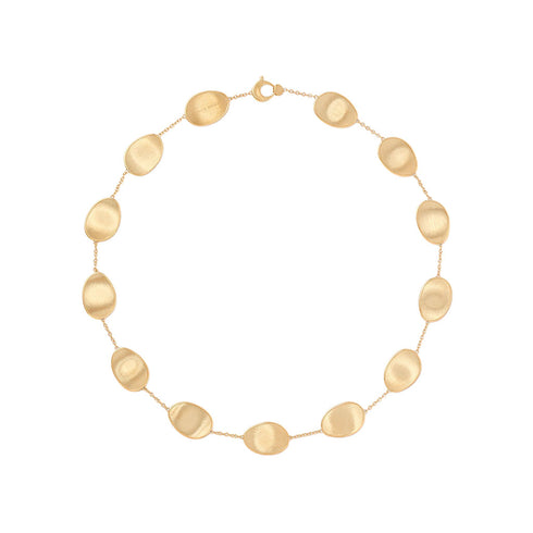 18K Yellow Gold Petal Necklace, 17" - 1