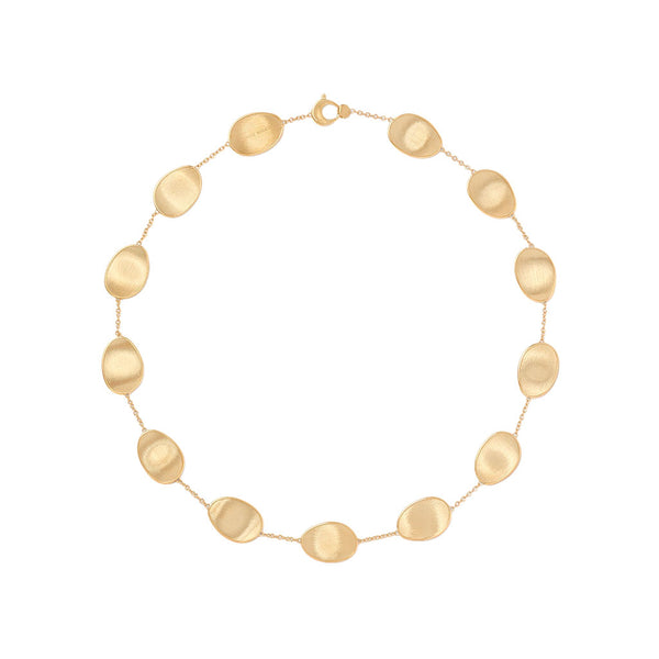 18K Yellow Gold Petal Necklace, 17" - 1