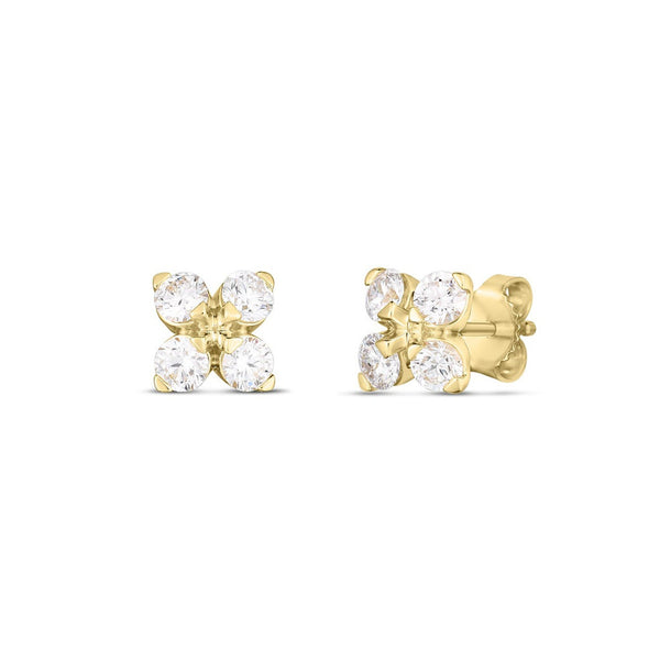 Love In Verona Diamond Flower Stud Earrings - 1