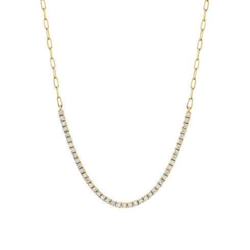 Kate 0.81ct Diamond Paper Clip Link Necklace - 1