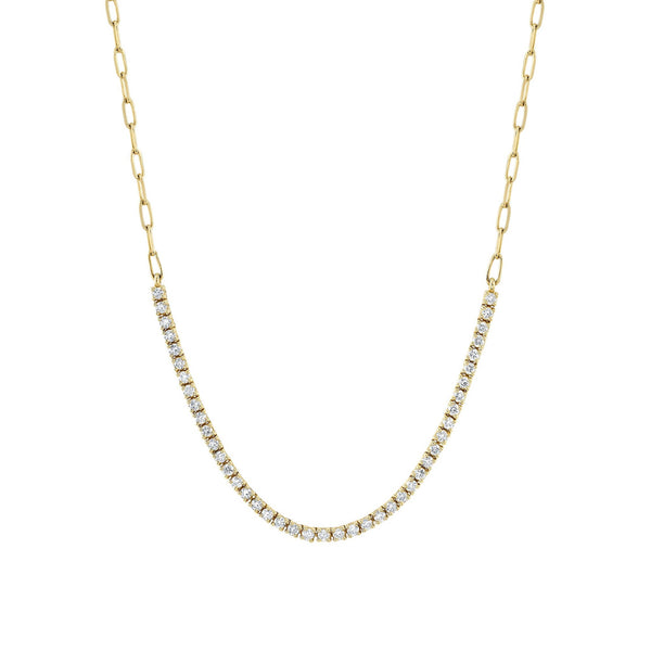 Kate 0.81ct Diamond Paper Clip Link Necklace - 1