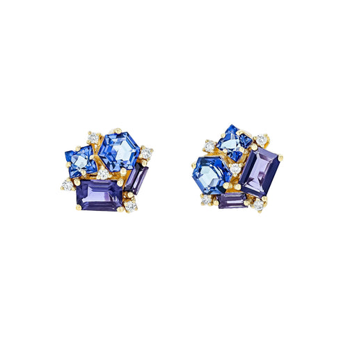 Amalfi Dark Blue Mix Blossom Studs - 1