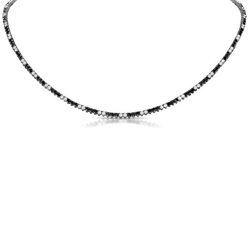 5.21ct Black Diamond Tennis Necklace - 1