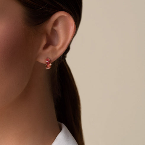 Nadima Pink Ombre Mini Hoops - 2