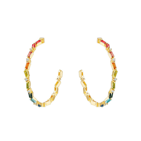 Amalfi Burst Vertical Rainbow Milli Hoops - 1