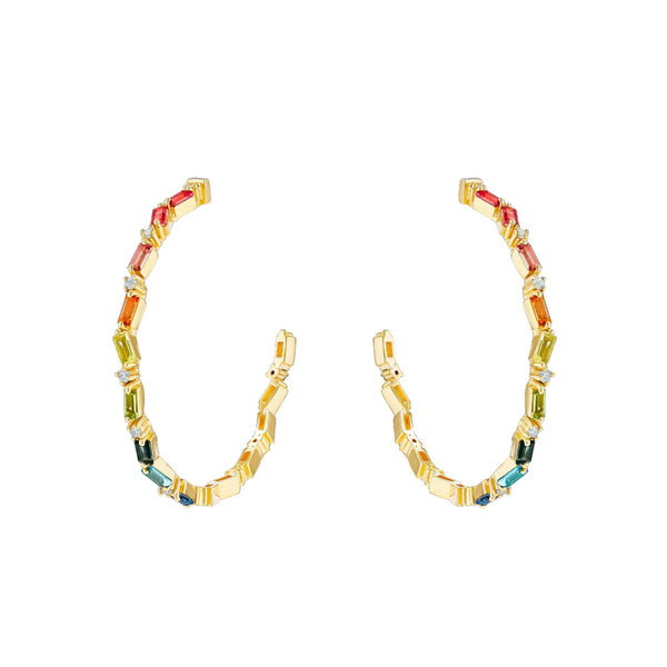 Amalfi Burst Vertical Rainbow Milli Hoops - 1