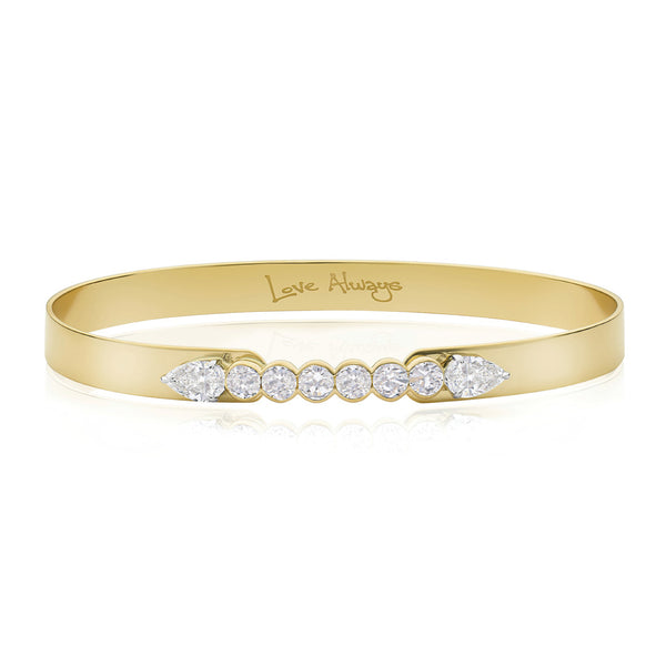Double Pear & Round Diamonds Love Always Bracelet - 1