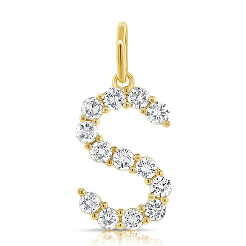 14k Gold & Diamond Large Initial Pendant 0.37 ct.- 0.70 ct. - 1