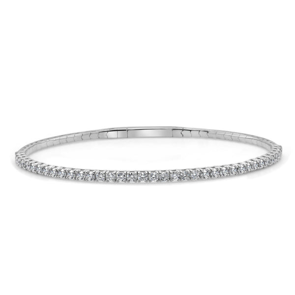 14k Gold & Diamond Flexible Bangle - 1.45ct - 1