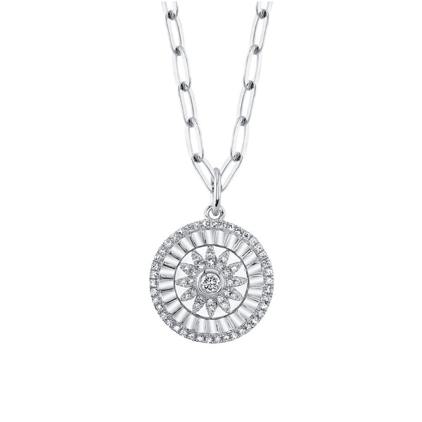 Kate 0.20ct Diamond Flower Paper Clip Link Necklace - 1