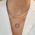 White Gold Pink Sapphire & Diamond Circle Pendant Necklace - 2
