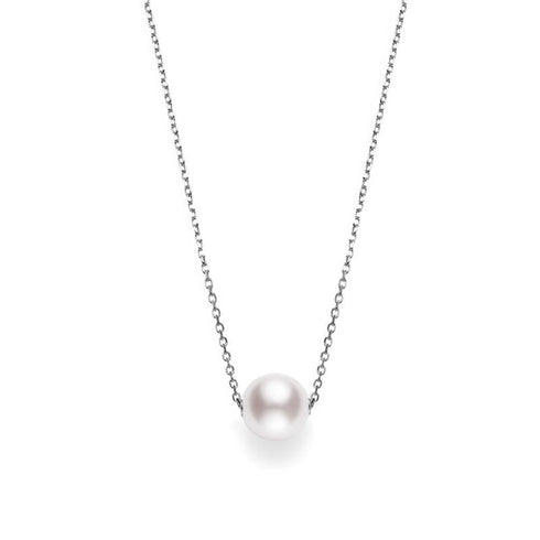 Akoya Cultured Pearl Single Pearl Pendant in 18K White Gold - 1