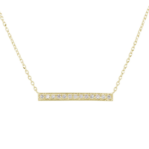 14k Gold & Diamond Bar Necklace - 0.10ct - 1