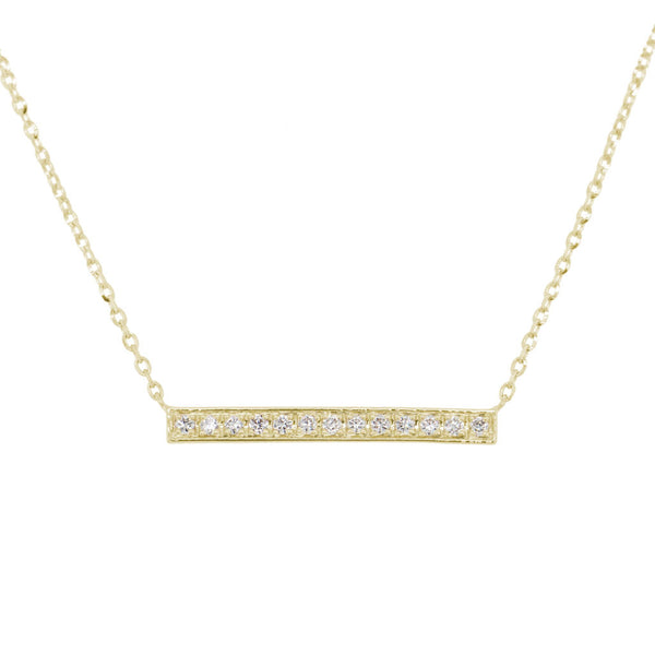 14k Gold & Diamond Bar Necklace - 0.10ct - 1