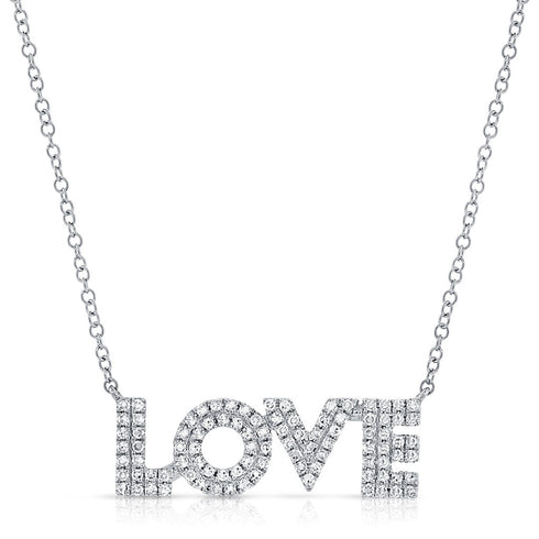 14k Gold & Diamond Love Necklace - 0.27ct - 1